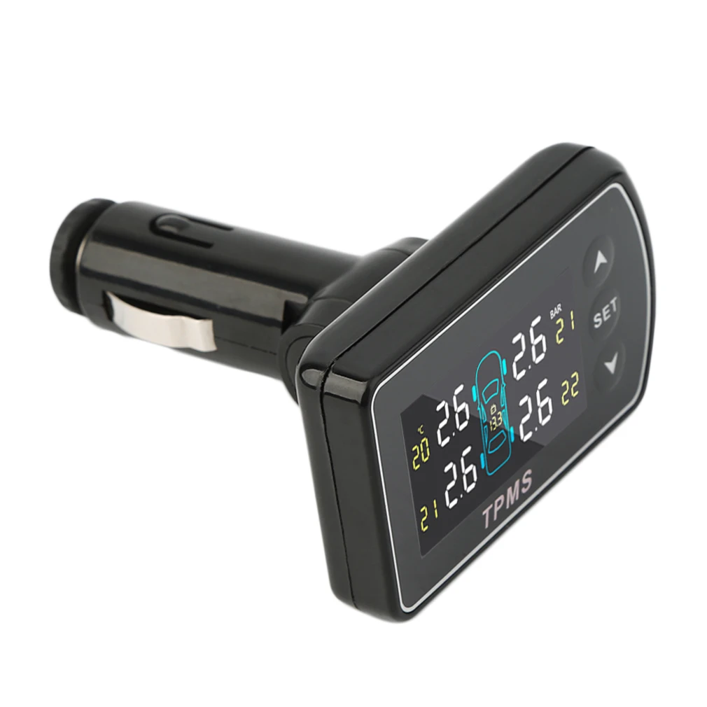 

Tire Pressure Monitor System + 4 External Sensors LCD Display GT02-T02 New