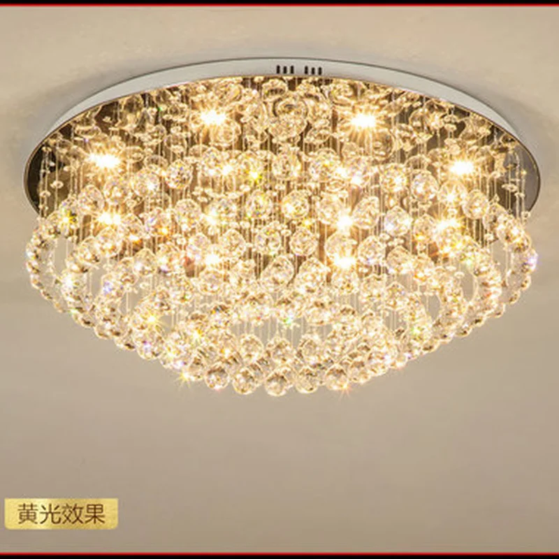 Роскошный Простой круговой Хрустальный потолочный светильник модные