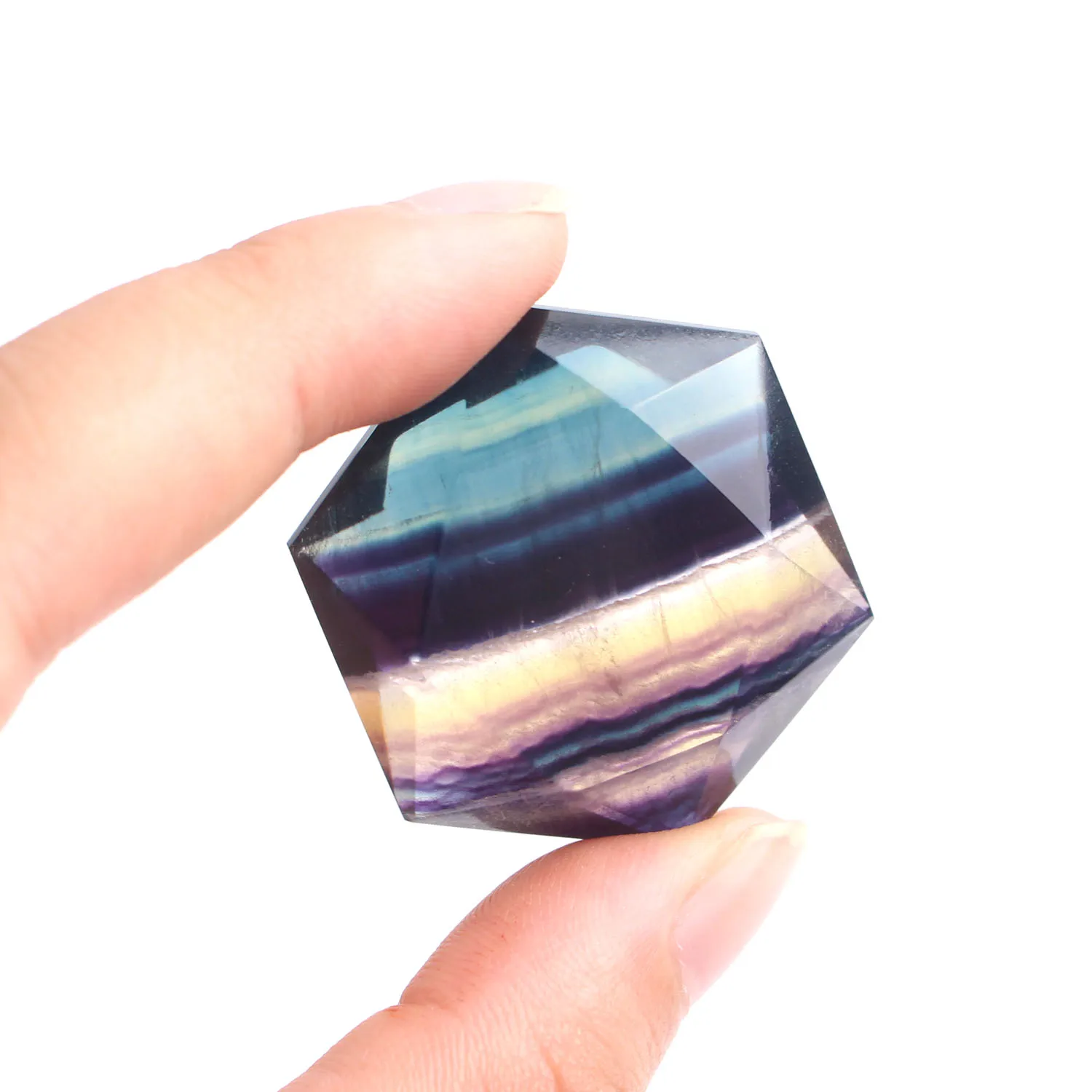 Высокое качество натуральный флюорит гексаграмма кулон Лабрадорит резной