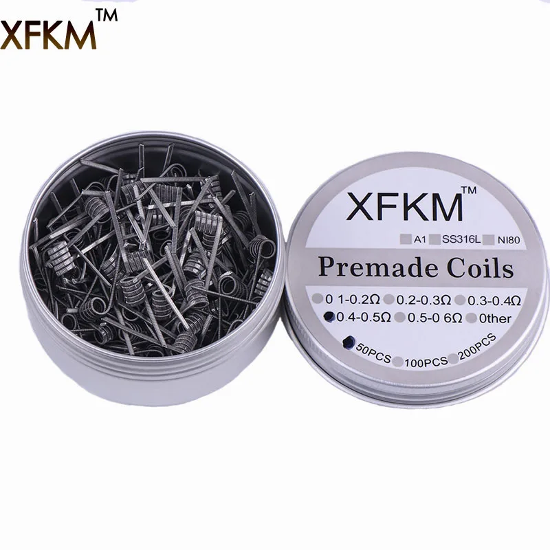 XFKM 50/100 шт. скрученный плавленый улей катушки клаптона готовая обертка Alien Mix Quad Tiger