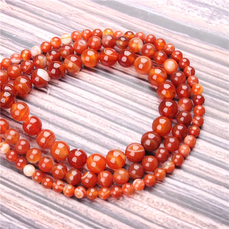 

Hot Sale Natural Stone Red Striped Agate Beads 15.5" Pick Size: 4 6 8 10 mm fit Diy Charms Beads Jewelry Making Accessories