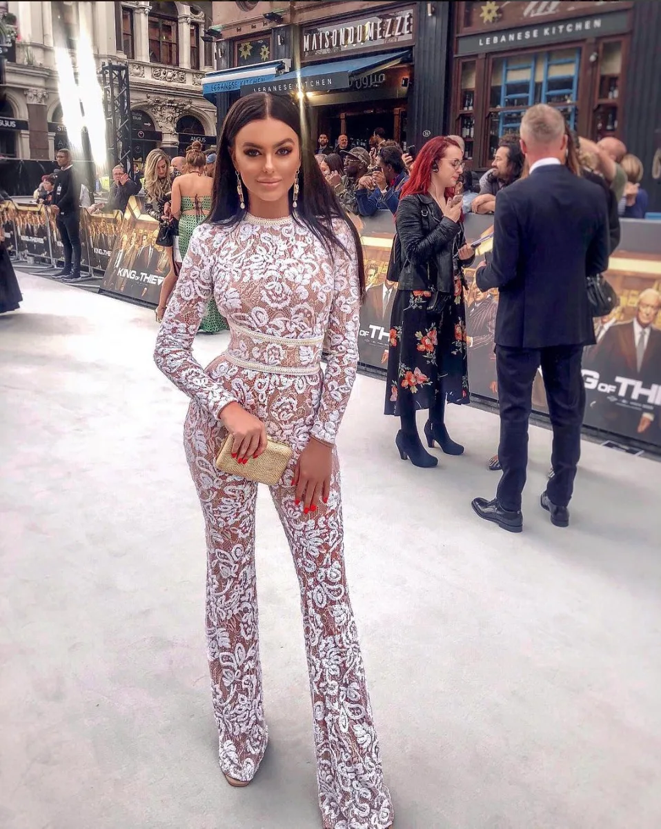 2020 Spring Winter Women Jumpsuits Full Sleeve Solid Lace Vintage Rompers Sexy Night Club Party One Piece Bandage Outfits GL8181 |