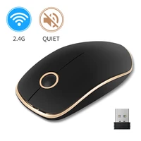 2 4g computer wireless mouse gold black round wheel silent wireless mouse simple and fashionable office mouse for pc laptop