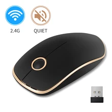 2.4G Computer Wireless Mouse Gold Black Round Wheel Silent Wireless Mouse Simple And Fashionable Office Mouse For PC Laptop