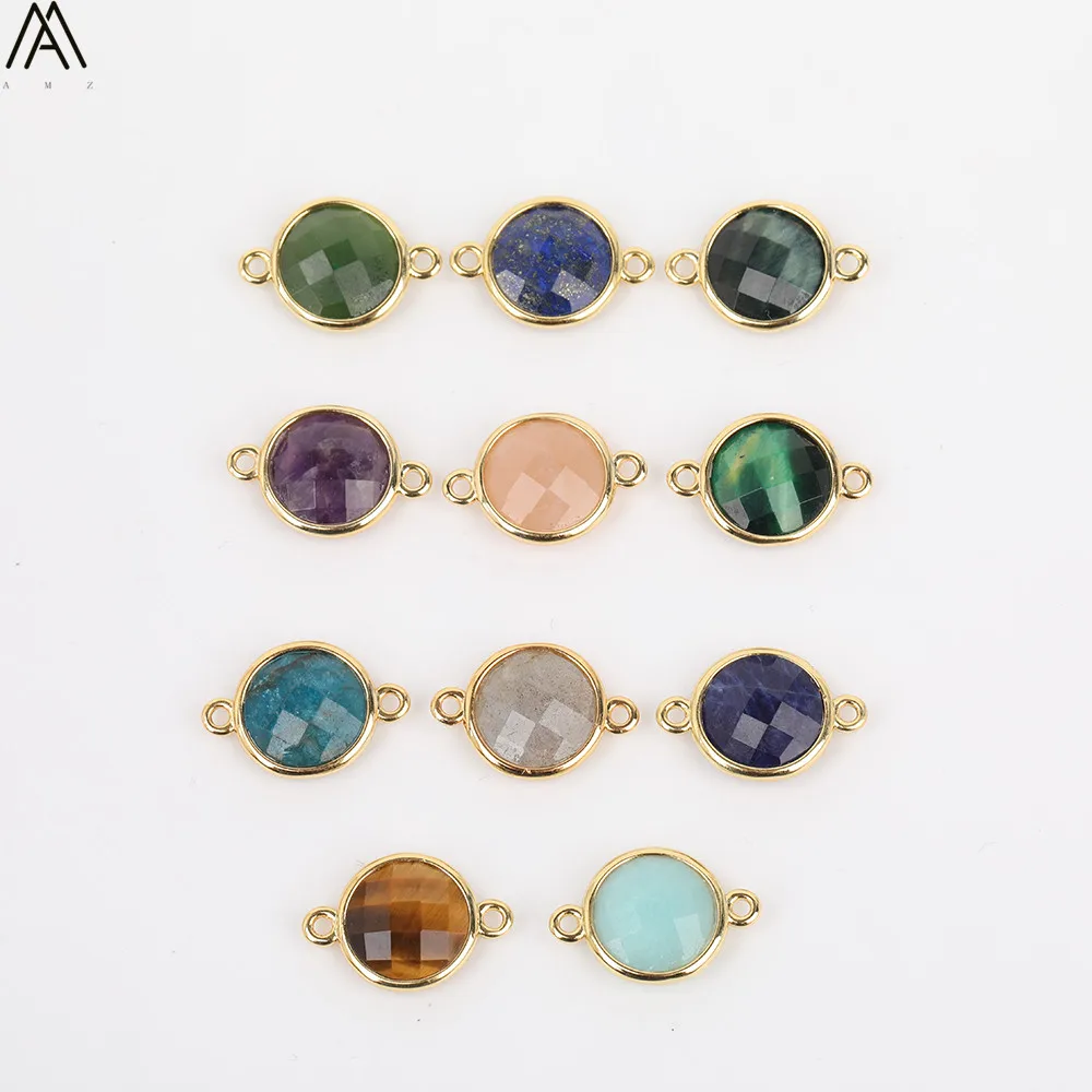 Random Sales Gold Color Round Natural Amethysts Quartz Labradorite Stone Beads Bracelcet Making DIY Jewelry Findings LY-46AMAJ | Украшения