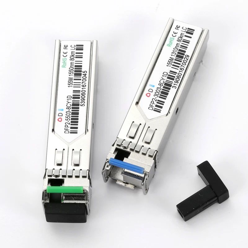 DFP2-5503-8CY1D 155M LC Single Fiber 80KM SFP Module Fiber Optic Transceiver Module