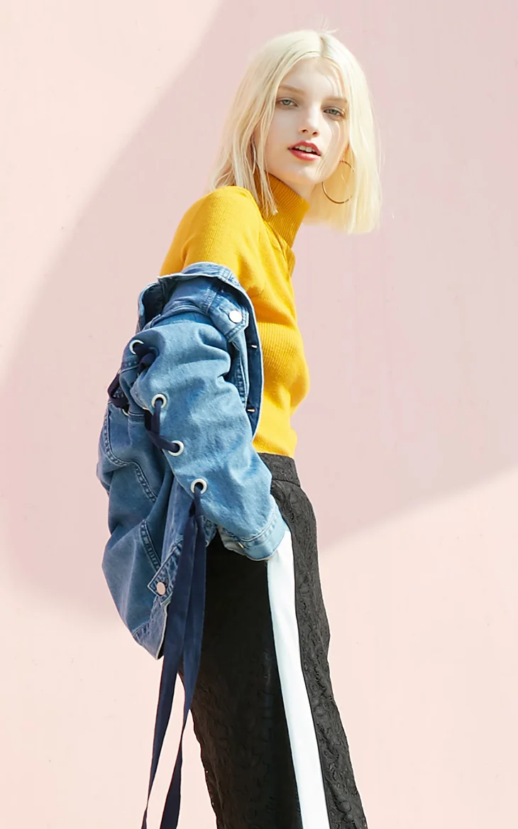 Vero Moda осенний 100% шерстяной приталенный минималистичный вязаный базовый свитер с