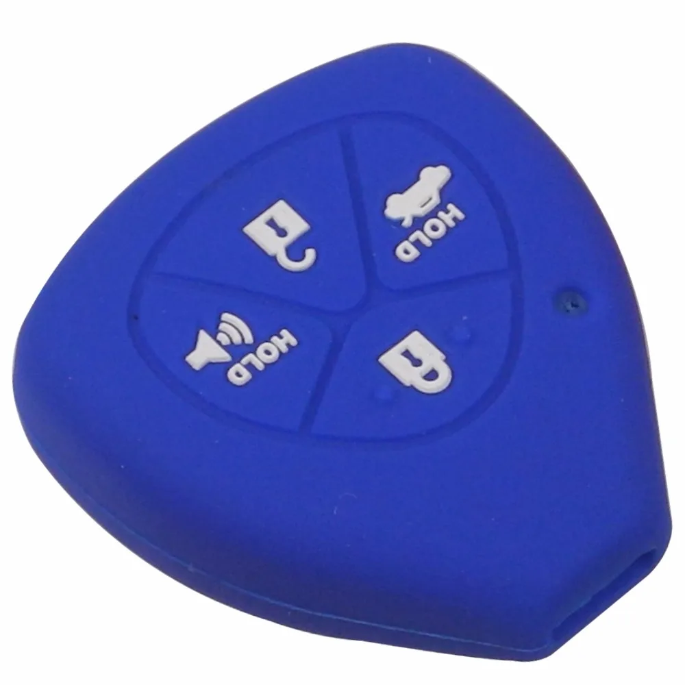 

jingyuqin 4 Buttons Silicone Car Key Cover Case For Toyota Corolla Hilux Vitz Rav4 Aqua Camry Highlander Land Cruiser