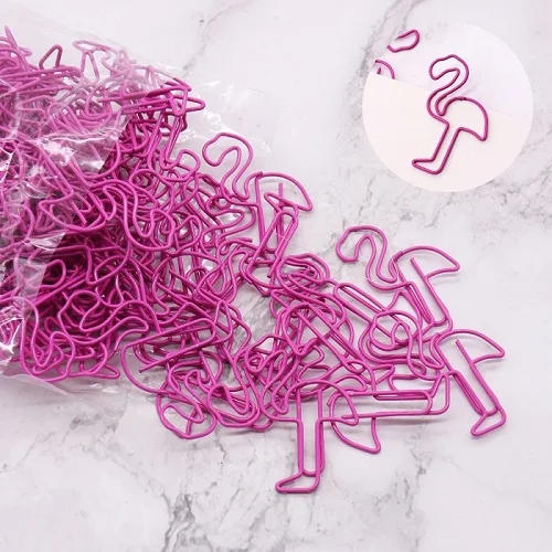Flamingo paper clip 10 шт./лот, мультяшная бумага с фламинго, зажимы для офиса, школьные принадлежности, металлический материал, закладки для книг, канцелярские принадлежности, школьные офисные принадлежности - Цвет: Flamingo paper clip