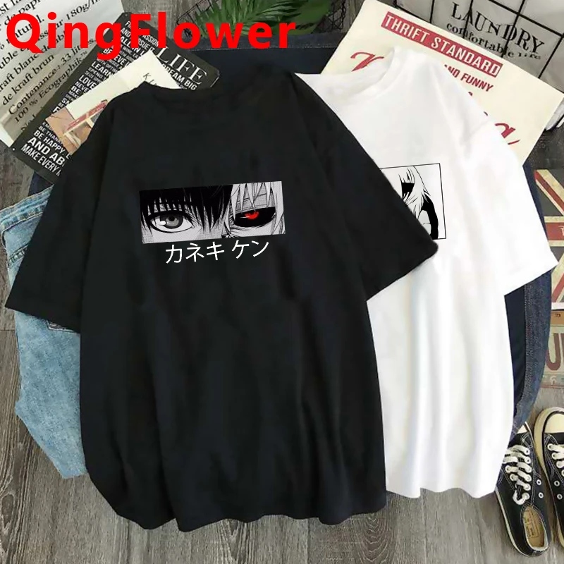 

Футболка мужская с японским аниме Токийский Гуль графическая, крутая Повседневная рубашка с рисунком манги и канеки, топ в стиле 90-х, в стиле...