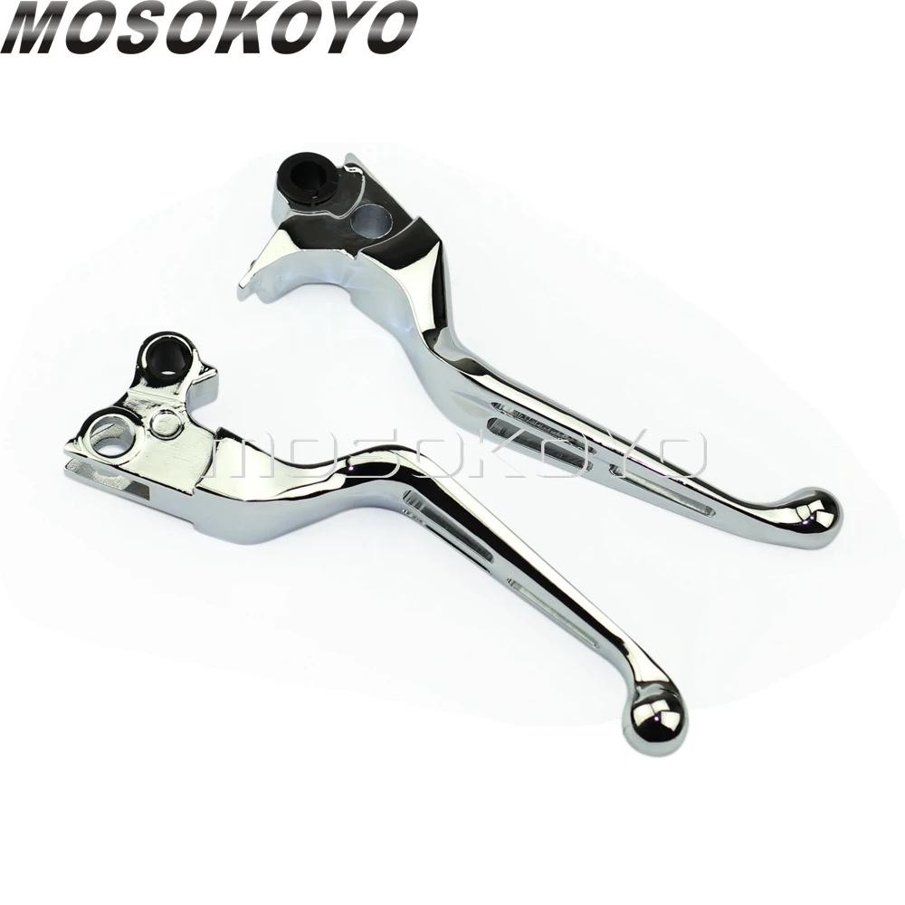 Pair Motorcycle Chrome Brake Clutch Handle Levers For Harley Custom Sportster Softail Breakout FXS 1996-15 Street Bob Low Rider