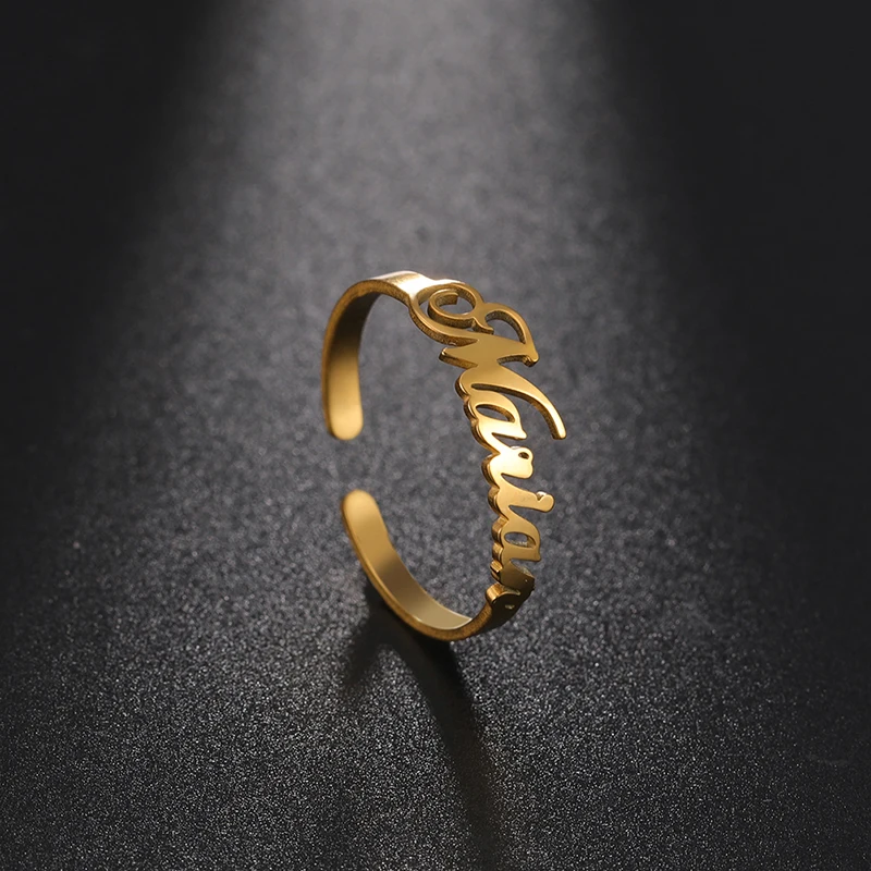 

Sipuris Personalized Custom Name Ring Stainless Steel Customized Ring For Women Men Unique Custom Jewelry Couple Wedding Ring