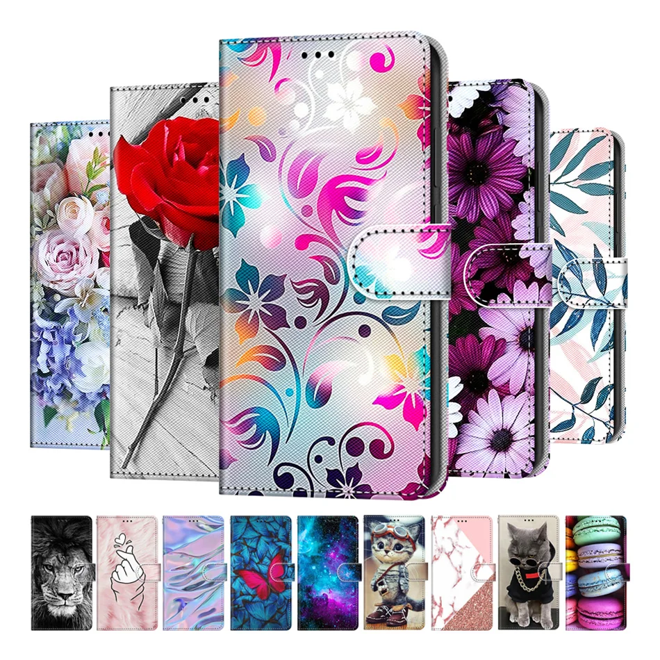 

Flower Painted Leather Wallet Flip Case For Samsung Galaxy G530 J3 J510 J710 J330 J530 J730 J2 Core J4 J6 2018 Card Holder Cover