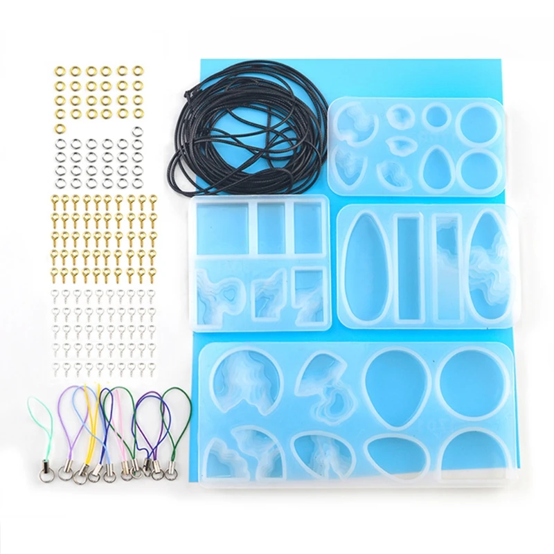 

1 Set Sea Island Jewelry Epoxy Resin Mold with Handmade Claw Nails Open Rings Rope Accessories Earrings Necklace Pendant T21F