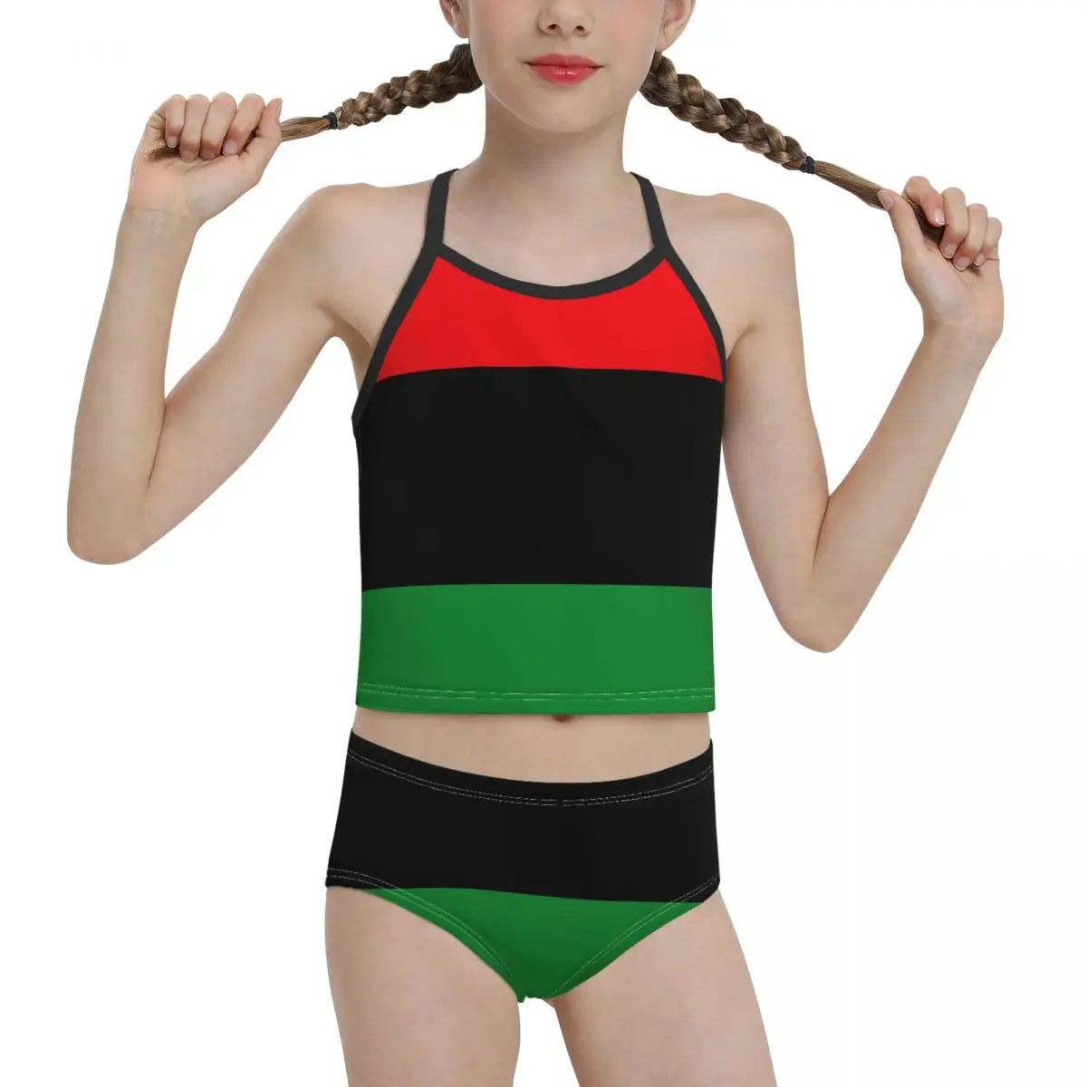 

2021 патриотический флаг пляжная одежда для девочек младшей и старшей школы принт RBG Бикини оптовая продажа бренда для детей девочек