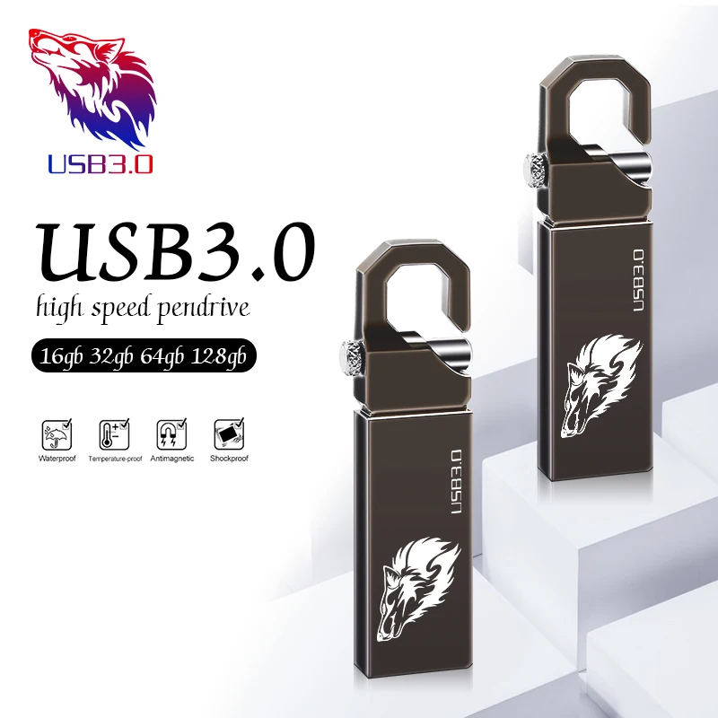 

Water proofPen Drive 3.0 metal USB Flash Drive 128GB 64GB 32GB high speed 16GB 8GB 4GB memory Flash USB3.0 Stick