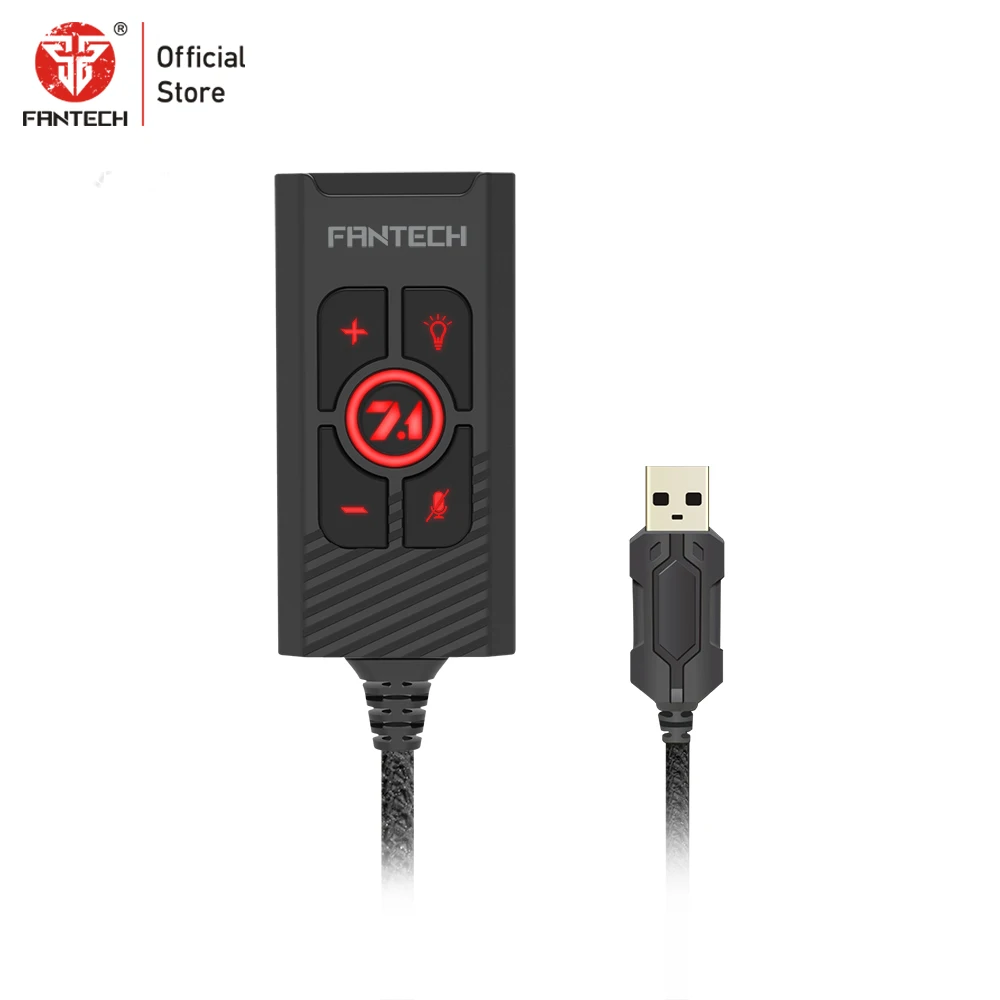 Черный FANTECH AC3002 7,1 Аудио Звуковая карта регулятор громкости и микрофона управление риском Лер 7,1 дополнительные функции для игровой гарнитуры Earpods - Цвет: Черный