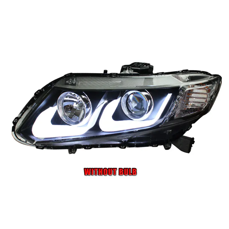 2 шт. автомобильный стиль светодиодный фары для Honda civic для 2012- civic Головной фонарь светодиодный DRL Объектив двойной луч H7 HID Xenon bi xenon объектив - Цвет: without bulb version