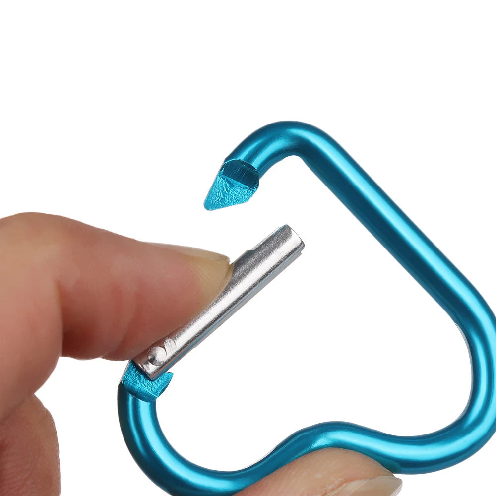 3 PCs Aluminum Alloy Carabiner Heart-shaped Key Chain Clip Keyring Hook Water Bottle Hanging Buckle Travel Kit Accessories | Спорт и