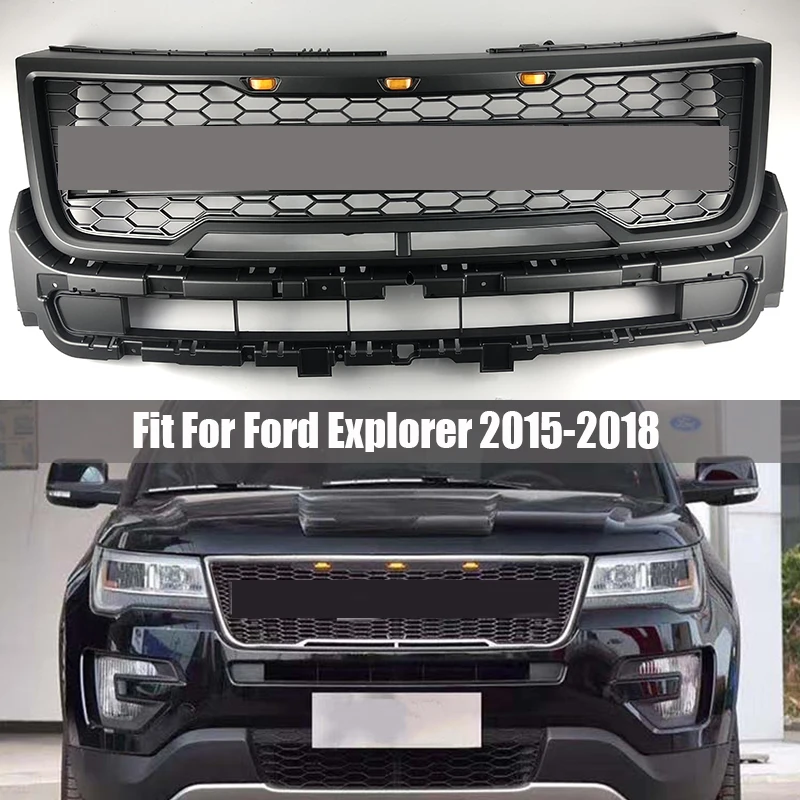 Высокое качество ABS передняя средняя решетка гоночные грили для Ford Explorer 2015 2016 2017