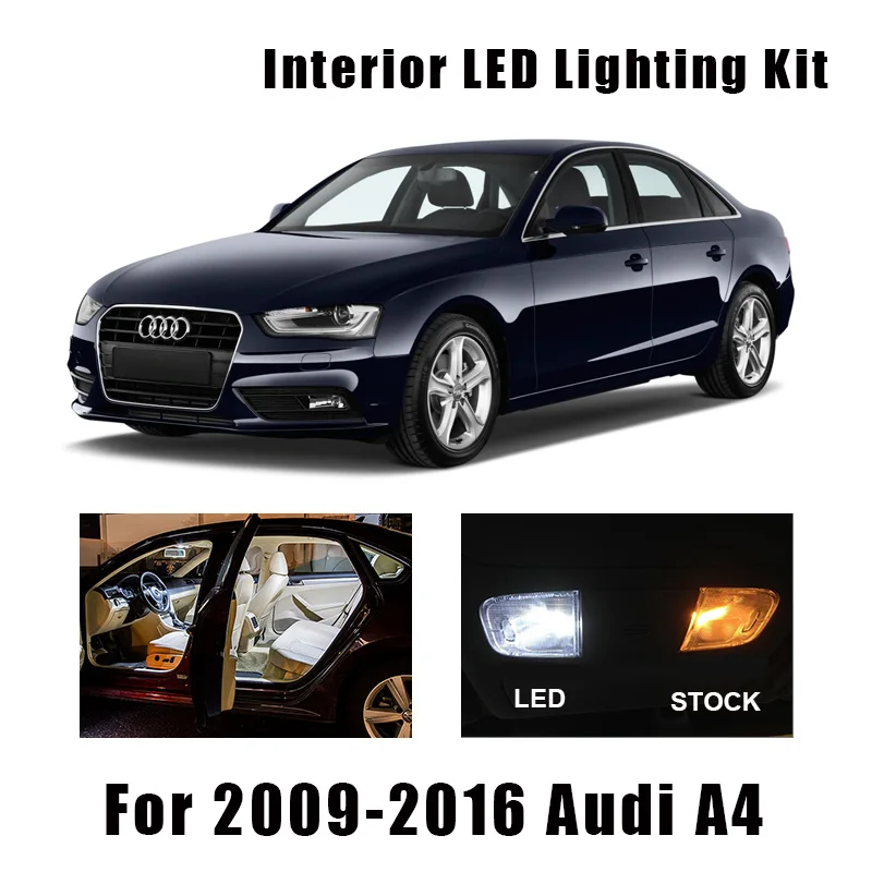

17 лампочек, дневной свет для чтения интерьера, подходит для Audi A4 B8 Avant 2009-2014 2015 2016, купольная дверная лампа без ошибок