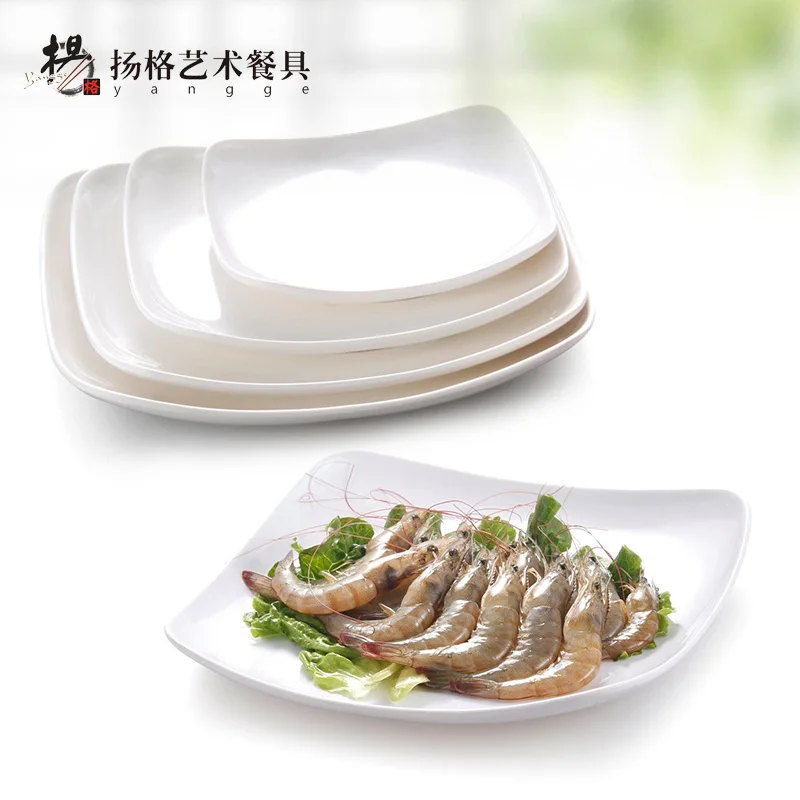 

SIA-HUAT Melamine Commercial Buffet Plate For Fast Food Restaurant Square Plate Breakfast Tray Porcelain Dinner Set Serving Dish
