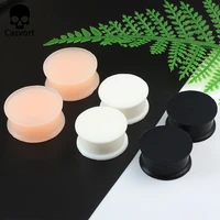casvort 2pcs fashion 6mm to 25mm silicone flexible thin ear plugs body jewelry flesh tunnel ear gauges expander stretcher earrin