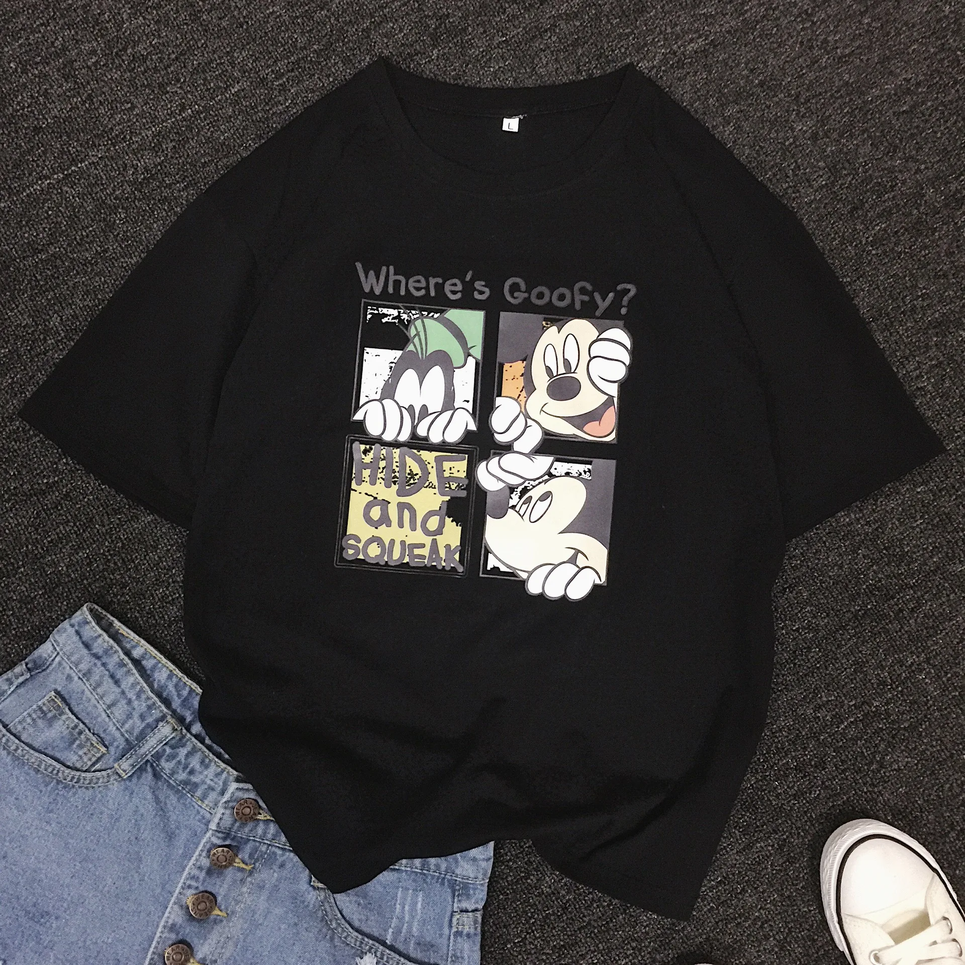 2019 New Minnie Korean T-Shirt Women Mickey Print Loose Female Tshirt Cute Tee Clothes Tops Streetwear Harajuku | Женская одежда