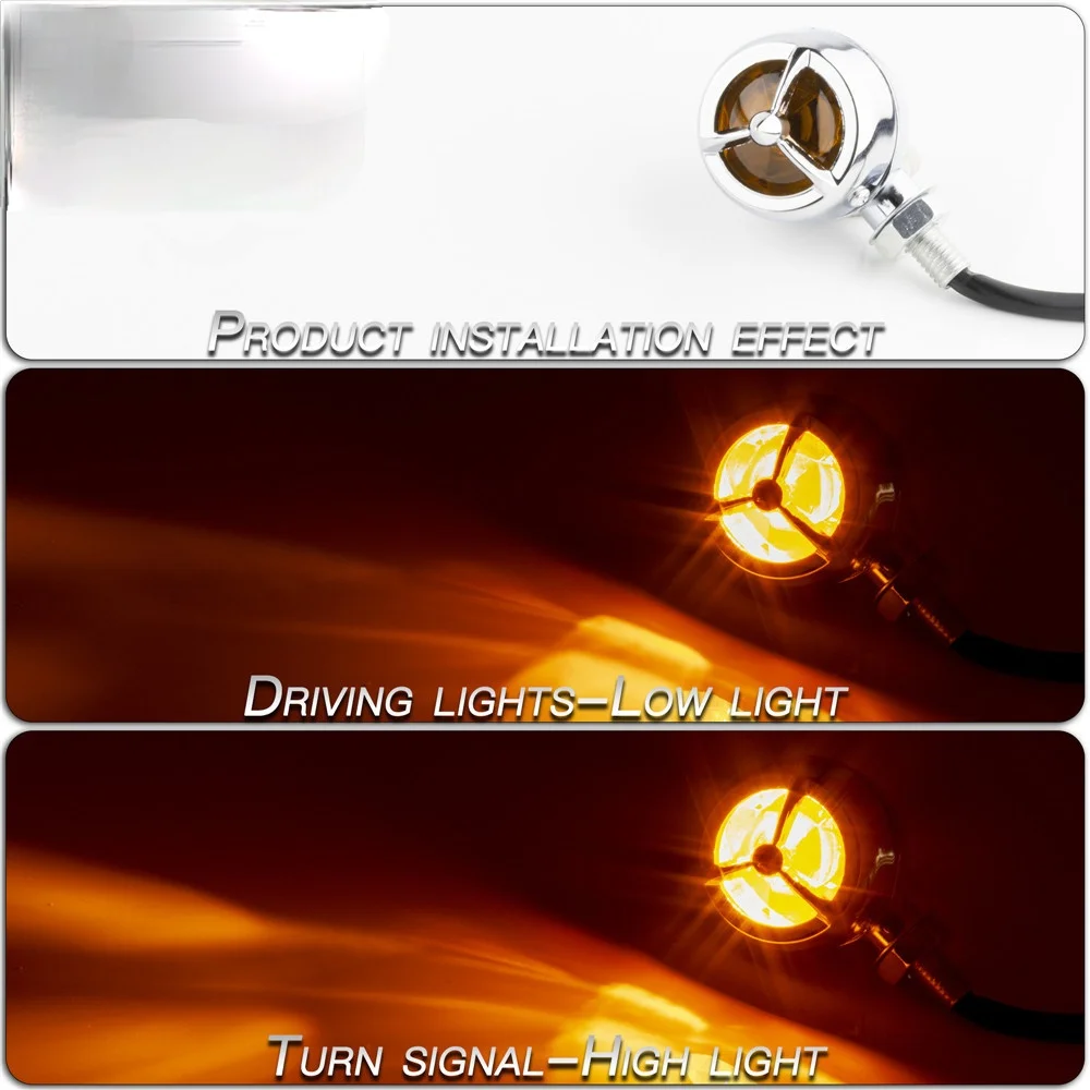 

cruising retro motorcycle accessories propeller shaped air force No.3 metal steering lamp Silver