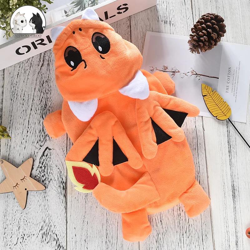 Cartoon Dog Halloween Outfits Funny Flying Dragon Four-legged Jumpsuit Outfits Autumn Winter Warm Polyester Pet Clothing Costume