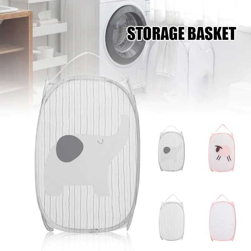 

Cartoon laundry basket, with handle, foldable, large capacity, dustproof, laundry bag, new