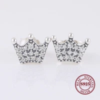amaia real 925 sterling silver earring enchanted crown with crystal studs earrings for women wedding gift fashion jewelry