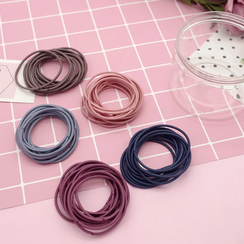 Модные женские аксессуары для волос 100 шт./коркор. высокоэластичные резинки