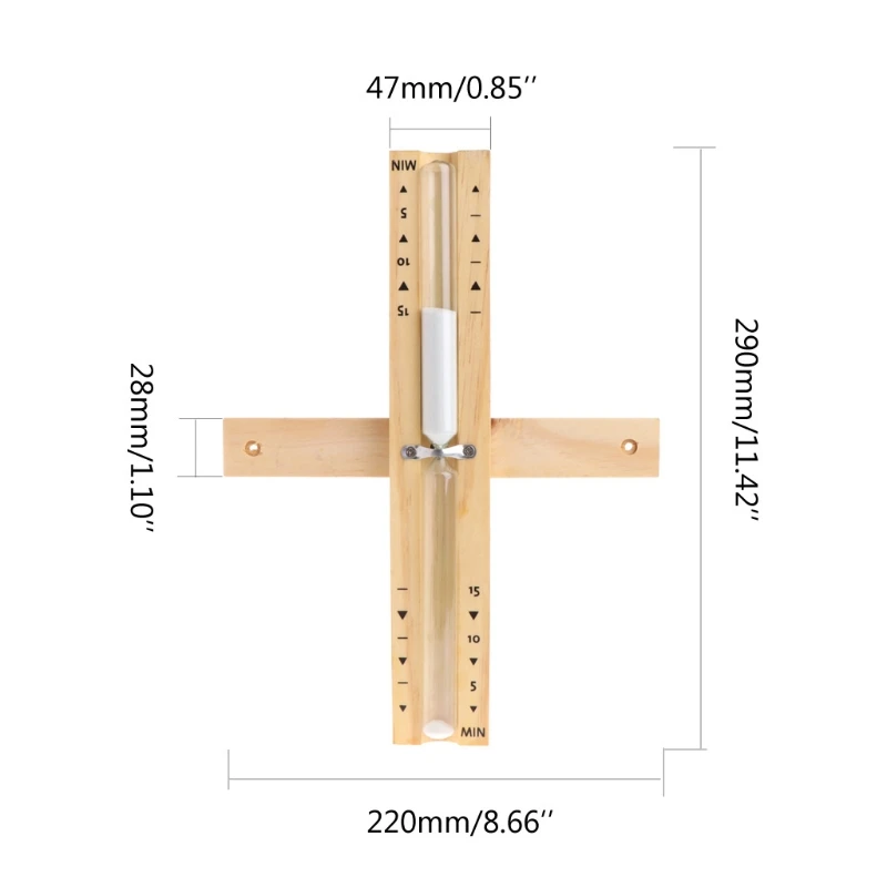 

Wall-Mounted Rotating Sauna Wooden Hourglass White Sand Timer 15 Minutes Dropshipping