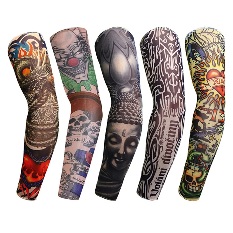 

Outdoor Sports TATTOO Sleeve Flower Arm Tattoo Nylon Sunscreen Arm Protector For Men (single Pack) / One Size Fits All 46cm