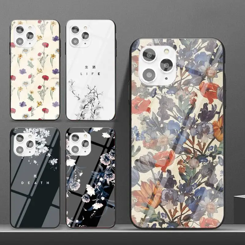 

Art Floral Daisy Phone Case For IPhone 6 6s 7 8 Plus X Xs Xr Xsmax 11 12 Pro Promax 12mini Tempered Glass