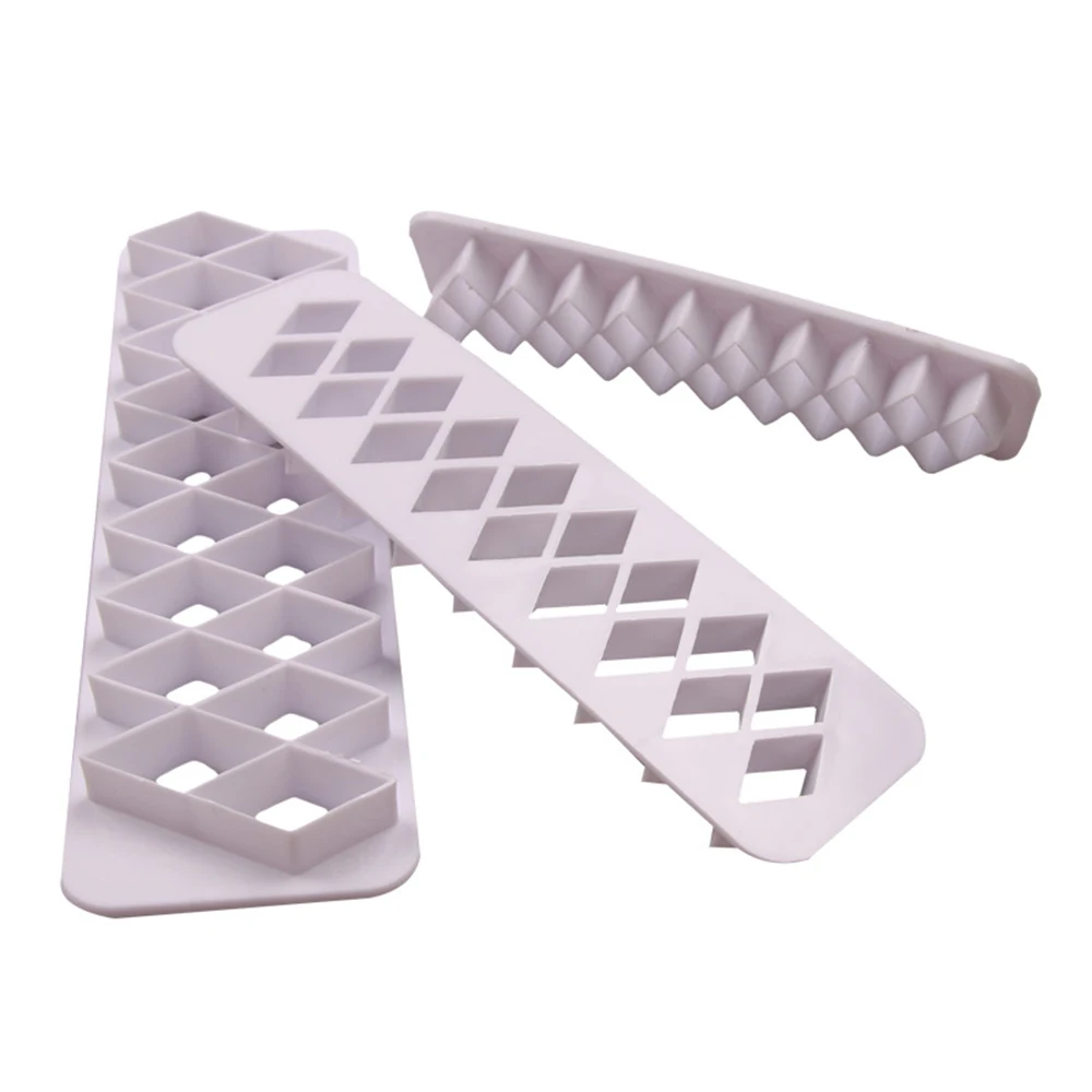 3pcs/set Geometrical Shape Fondant Print Mold Biscuit Cake Chocolate Plastic Printing Tools | Дом и сад