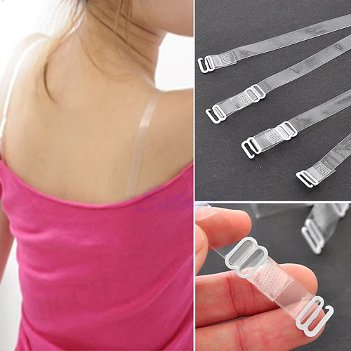 

1 Pairs Adjustable Invisible Practical Transparent Clear Bra Set Shoulder Straps 83XF