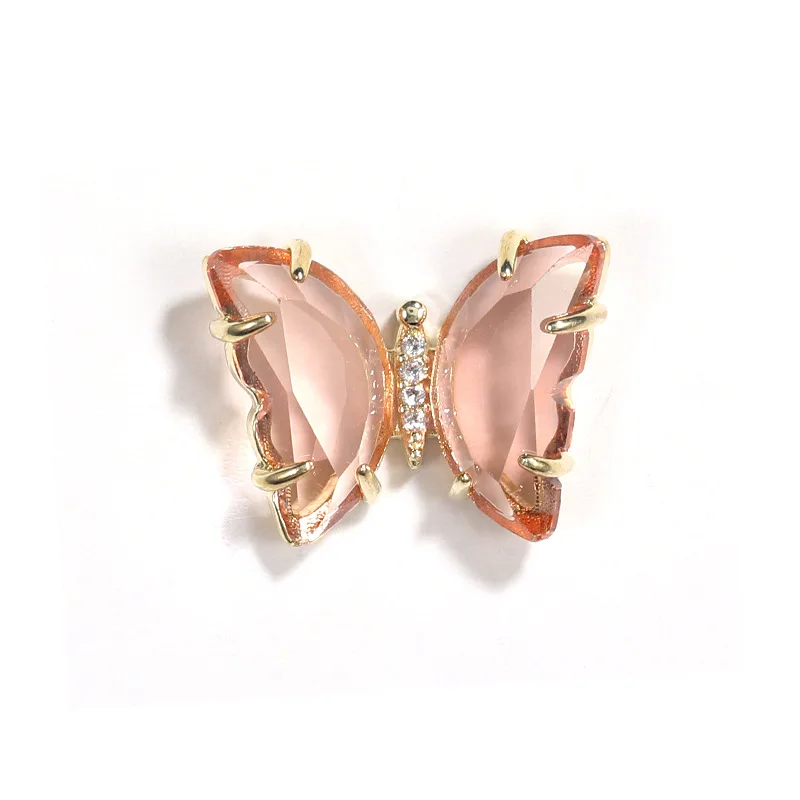 

Japanese electroplating nail accessories alloy three dimensional crystal ice through zircon butterfly manicure jewelry