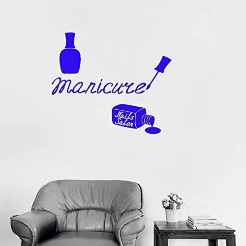 

Nail Salon Wall Sticker Art Polish Manicure Woman Beauty Shop Window Wall Mural Removable Sticky Vinyl DW5542
