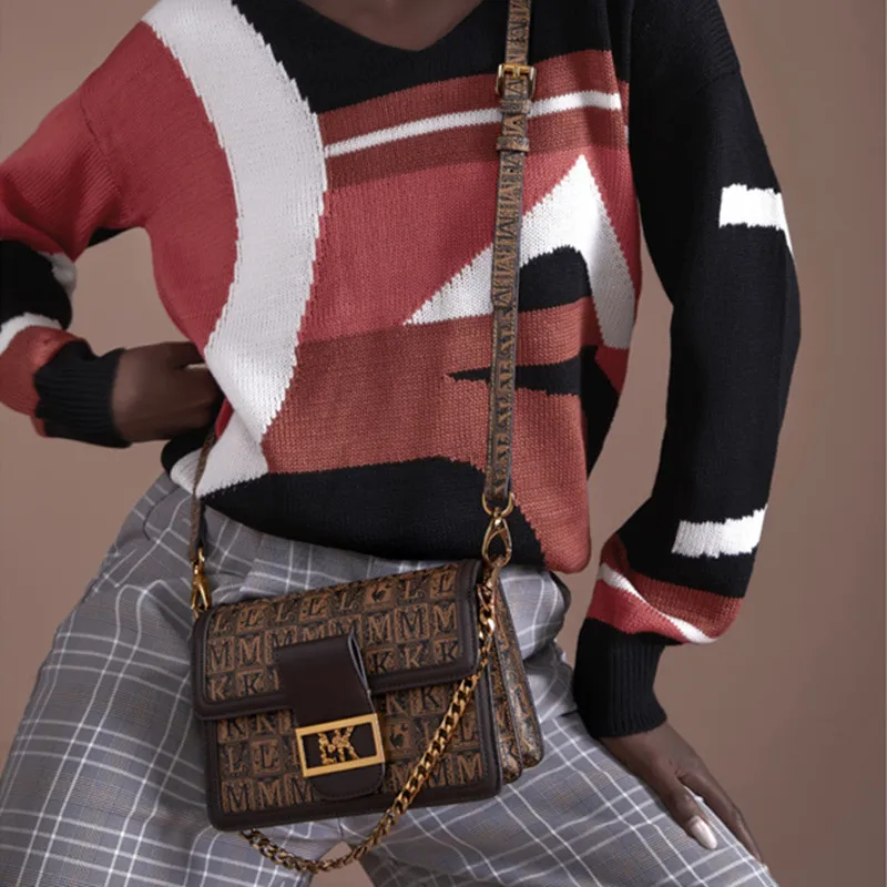 

2021 New Fashion Luxury Designer Ladies High Quality Leather Retro Print Chain Flap Armpit Bag Crossbody Shoulder Bag Sac Luxe C