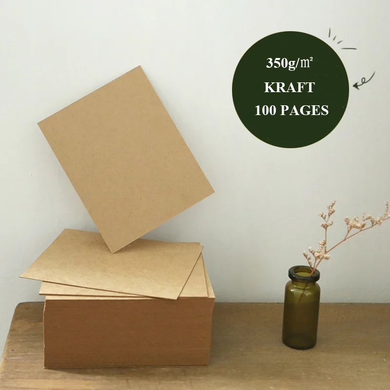 100pcs 350g Cardboard Blank Photo Albums Scarpbook Kraft/White Paper Hand-Painted DIY Graffiti Greeting Cards Message Card Album | Дом и сад