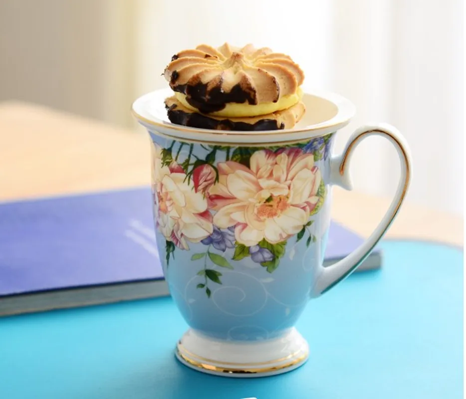 

England Afternoon Tea Cups Scented Tea Mug Bone China Porcelain Milk Coffee glass 300ml Single Product Breakfast Bowl