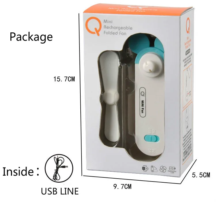 Складной мини вентилятор для путешествий с usb зарядкой карманный портативный
