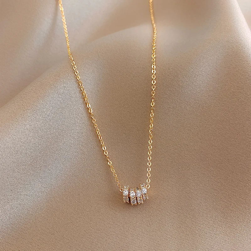 Korea Hot Selling Fashion Jewelry 14K Gold Plating Simple Round Pendant Necklace Elegant Sexy Women Clavicle | Украшения и