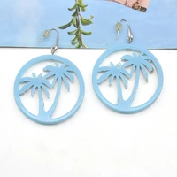 coconut tree ear jewelry for women blue color max size summer party fish drop earrings