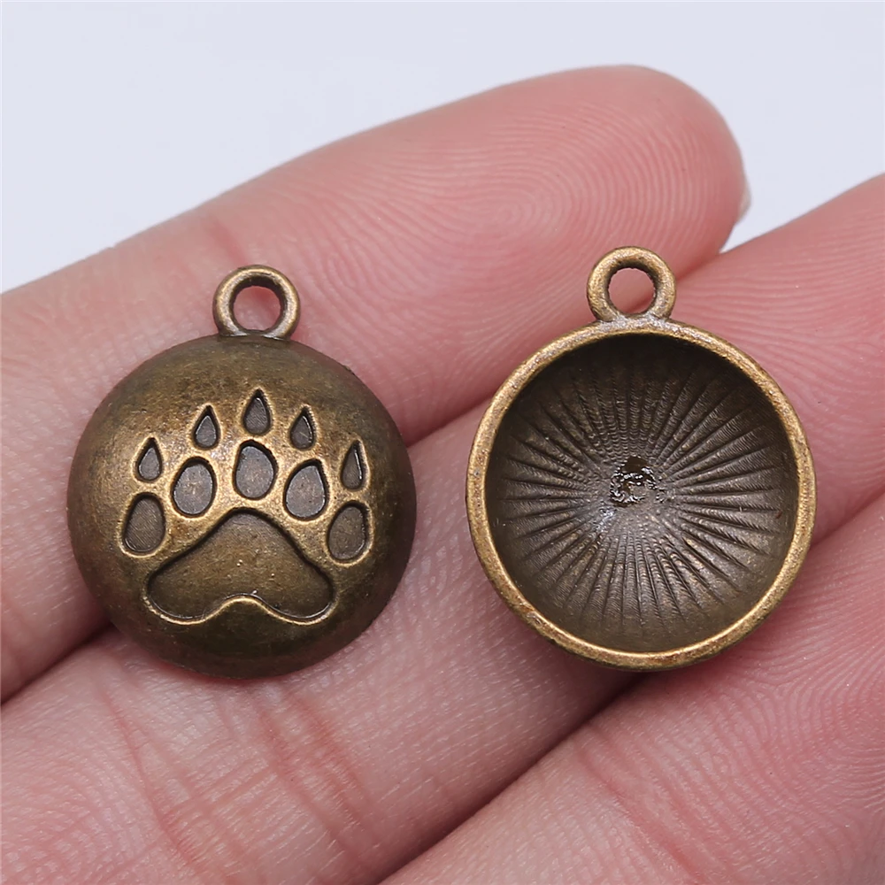 

10pcs 20x17mm Bear Paws Pendants Charm For Jewelry Making Antique Bronze Plated Paws Pendants Charm Tiger Paws