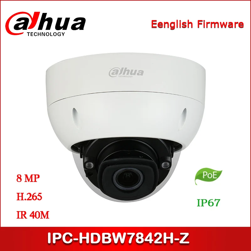 Dahua IP камера IPC HDBW7842H Z 8 Мп AI IR купольная сетевая starlight Поддержка POE|Камеры