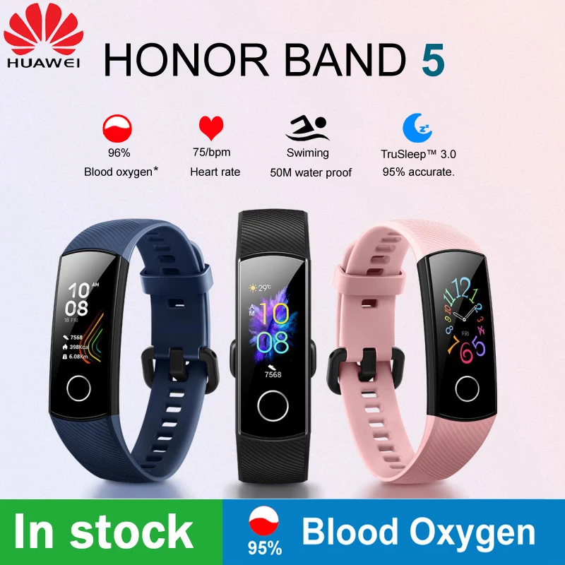 Смарт браслет Huawei Honor Band 5 0 95 дюймов трекер OLED плавание Водонепроницаемый Bluetooth