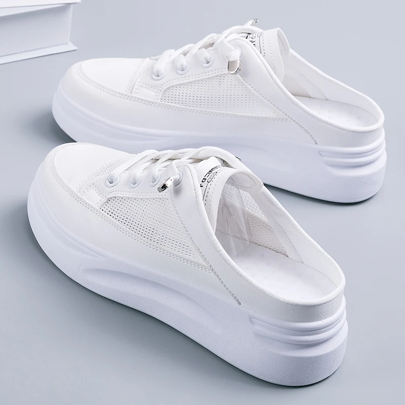 

Shoes Woman 2020 Woman's Slippers Med Luxury Slides New Summer Soft Flat Designer Fabric Fashion Basic PU Rubber Cross-tied